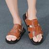 Beach Shoes Men Outdoor Lgihtweight Casual Sandals Men's Flip Flops Fashion Dark Pattern Design Non-Slip 2 Wear Method Size 45