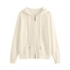 Women's Zip-Up Hooded Knit Cardigan Top for Layering