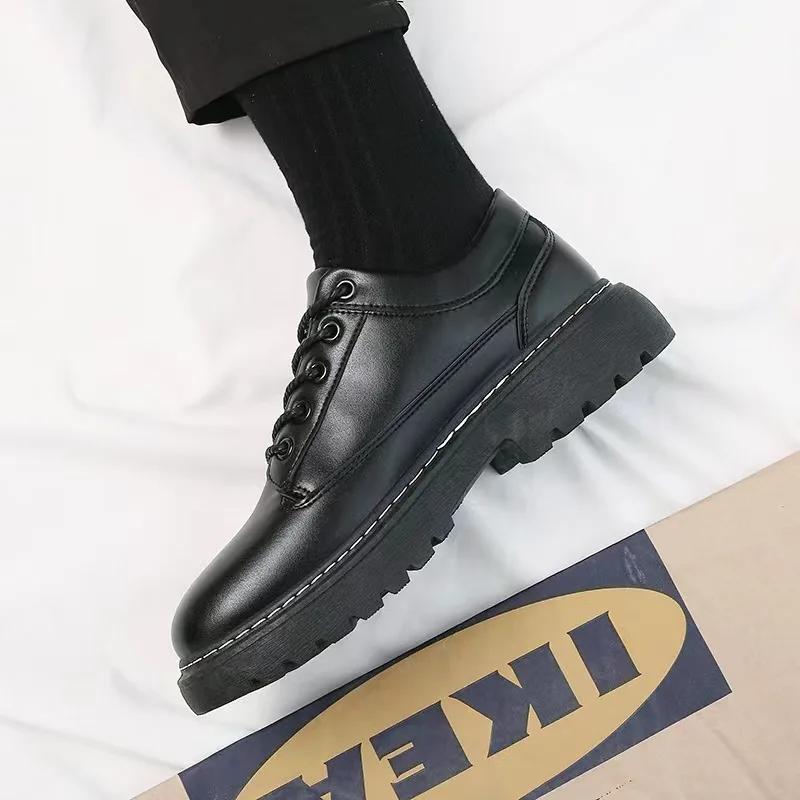 Men Casual Leather Shoes Business Office Men Shoes Luxury Solid Wedding Men's Dress Shoes Lace-Up Platform Male Oxford Shoes