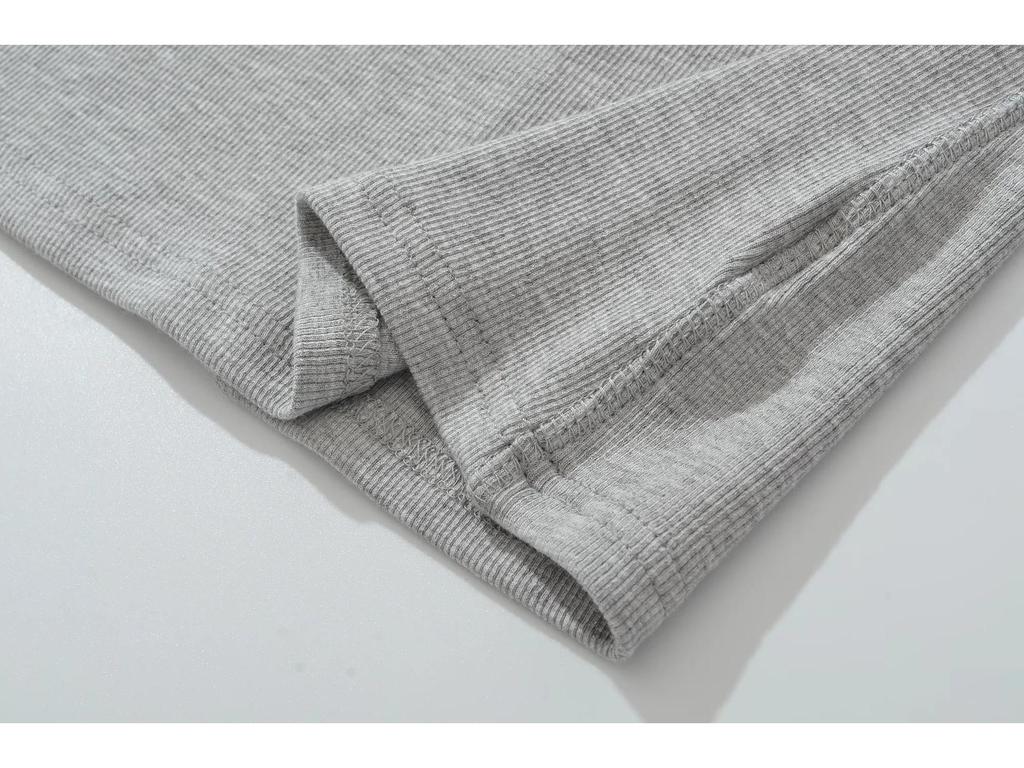 Women's White Slim Fit Henley Collar Long Sleeve T-Shirt – Perfect Waist-Cinching Base Layer for Autumn and Winter.