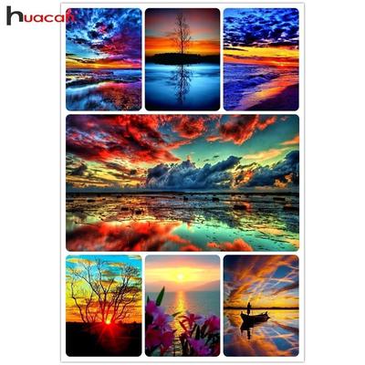 HC Full Square Diamond Painting Krajina 5D Diamond výšivka Seaside Sunset Picture Of Drahokamu