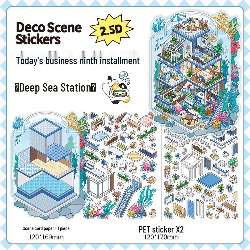Infeel.Me 2.5D Scenery Stickers - 6th Edition Student Miniature Decoration Stickers