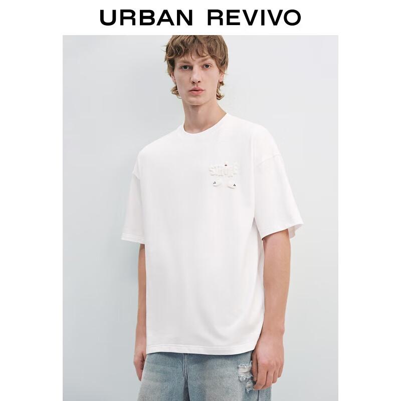 UR Men s Loose Fit Cotton Towel Embroidery Short Sleeve T-Shirt XS