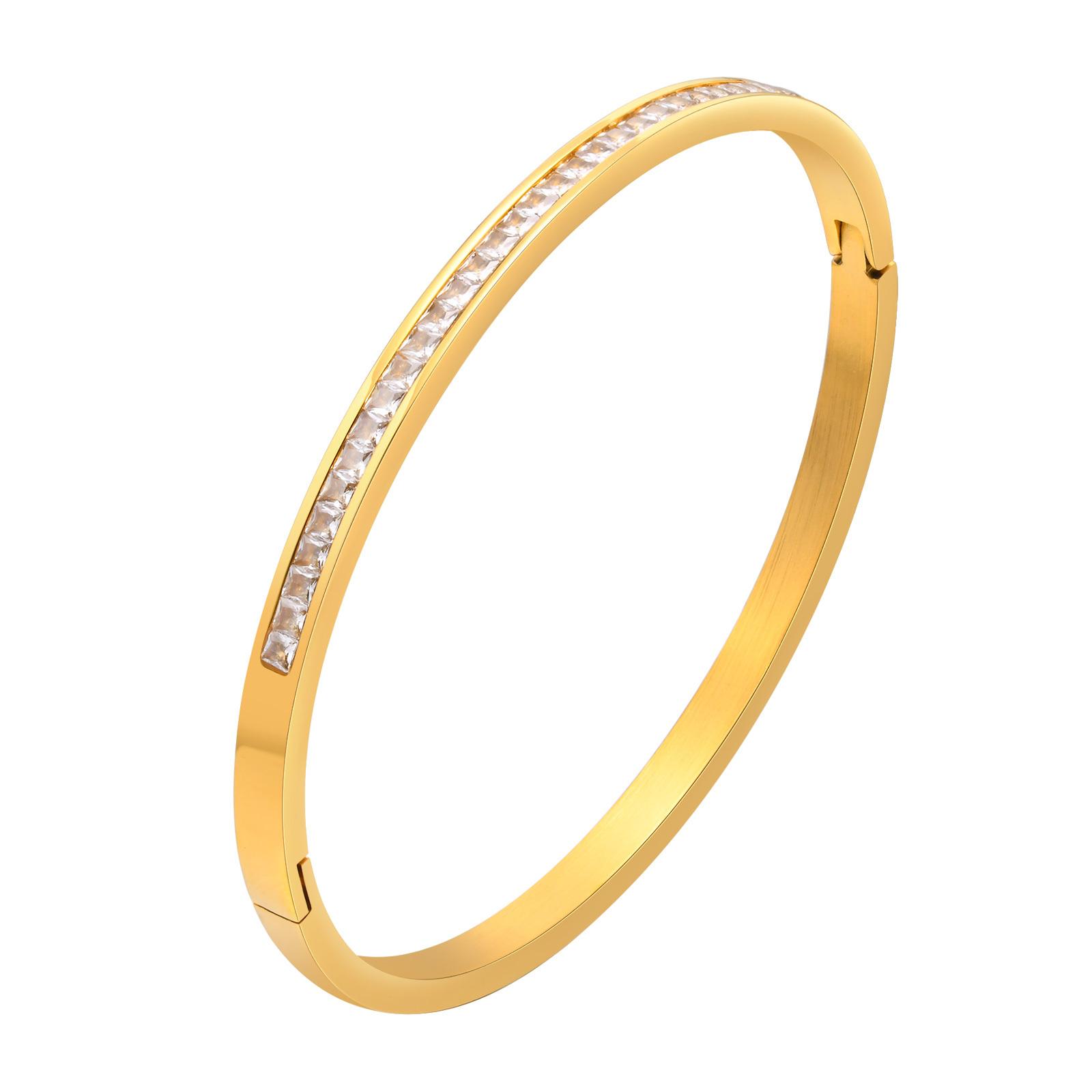 Stainless Steel Bangle Bracelet Women,18k IP Gold Plated Waterproof  Minimalist Designer Inspired Jewelry Gift