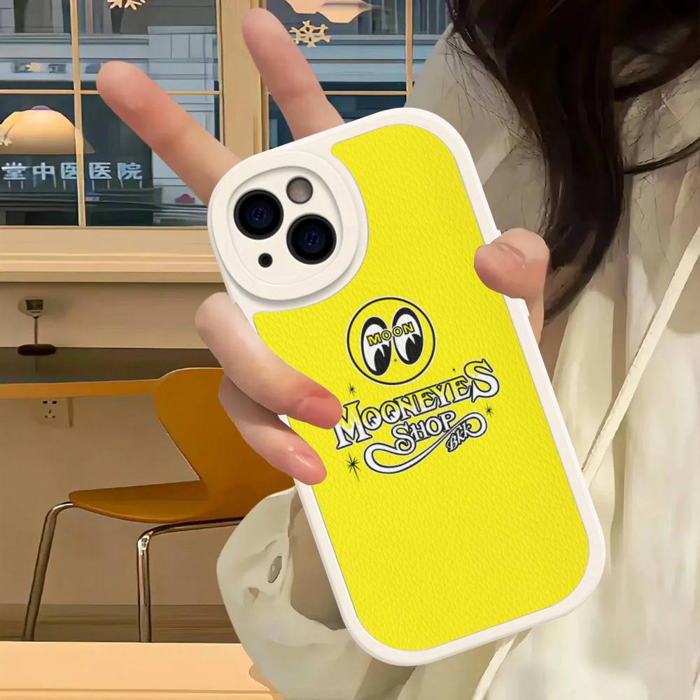 M-Moon-eyes Luxus Für IPhone 16 15 14 13 12 11 Pro Max Plus Stoßfest Leder Weiche Handyhülle