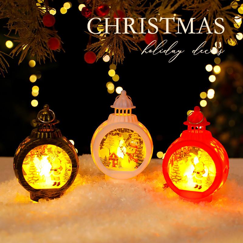 Christmas Santa Claus Snowman Lantern With Led Light For Holiday Decor And Gift Idea