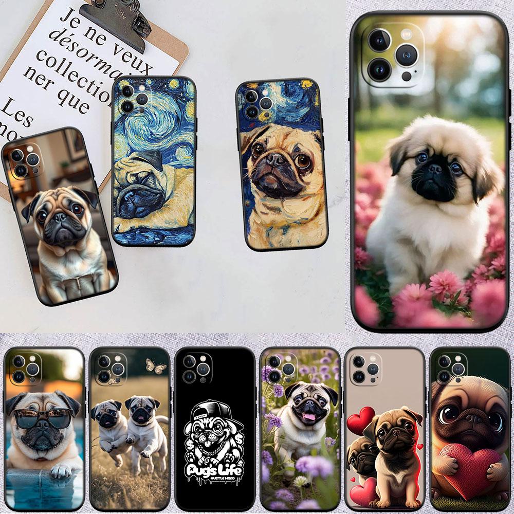CJ90 Mops Hund Soft Shell Handyhülle für Xiaomi Poco C40 C50 C51 C55 C65 C71 C75 F3 F5 F6 F7 M2 M3 Pro Ultra