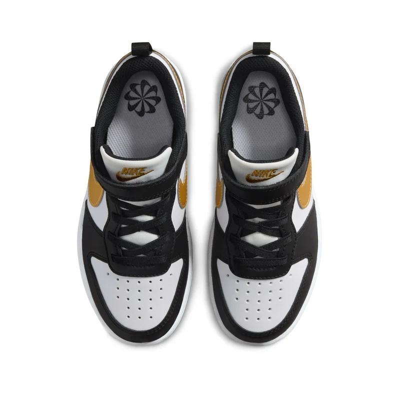 (PS) Nike Court Borough Low Recraft 'Black White Metallic Gold' Kids' DV5457-008
