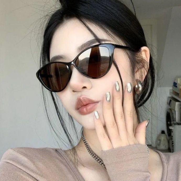 BMW Korean style cat eye sunglasses women's ins ultra light fashion uv protection big face slimming hot girl retro sunglasses sunshade