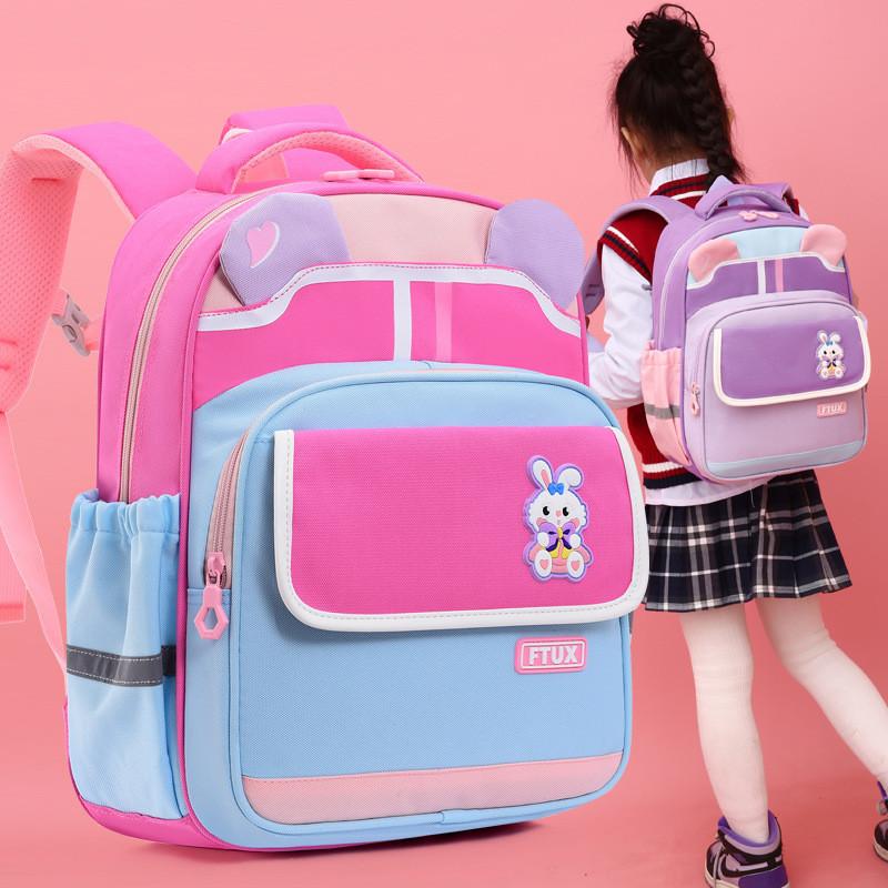 Adorable Cute Cartoon Pattern Spine Protection Backpack For 1-2 Grade Students