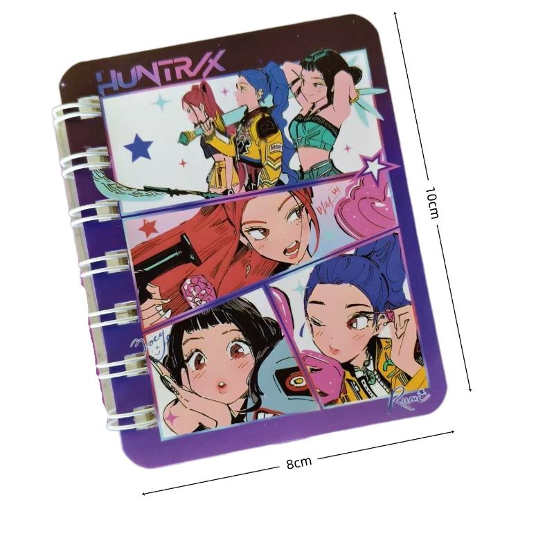 1/3Pcs Kpop Demon Hunters Mini Coil Notebooks For Students Anime Cartoon Kawaii Journal Notebook Fashion Record Notepad Gifts