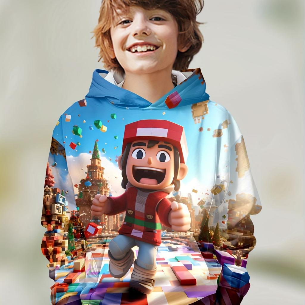 Kids Clothes Boys Hoodies Long Sleeve 3D Creative Print Children Spring Fall Clothes Casual Stylish Girl Clothes Pullover Tops