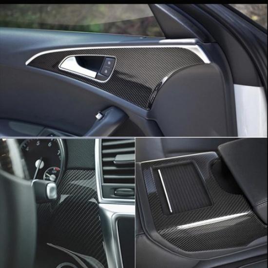 Glossy Carbon Fiber Car Headlight Tail-light Sticker Tint Vinyl Film Decal 150cm