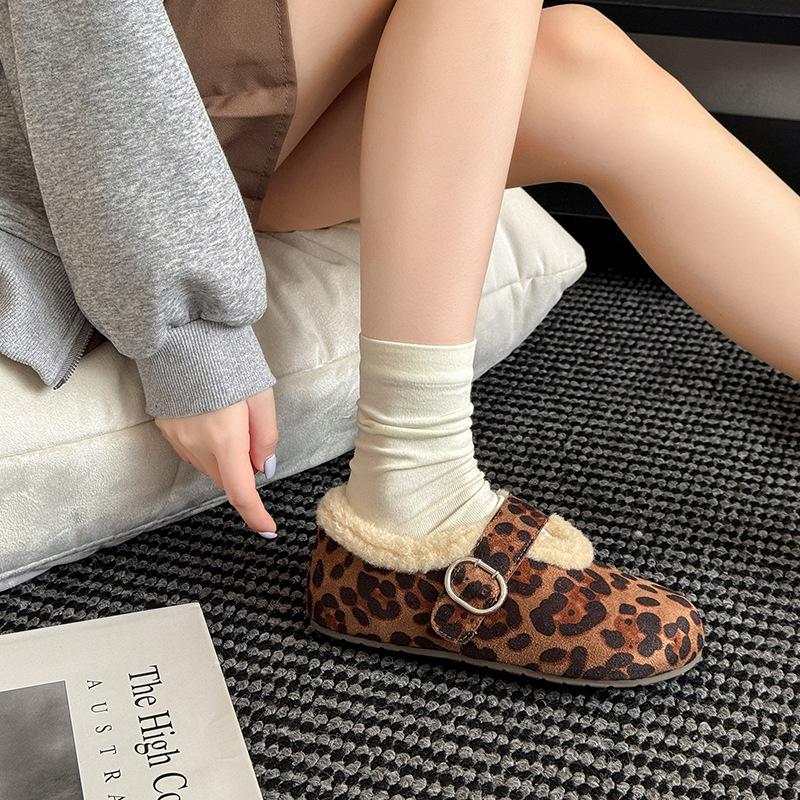 Women's large size soft sole heightening warm fur one winter non-slip snow boots plush lining outdoor sports Lefebvre cotton shoes