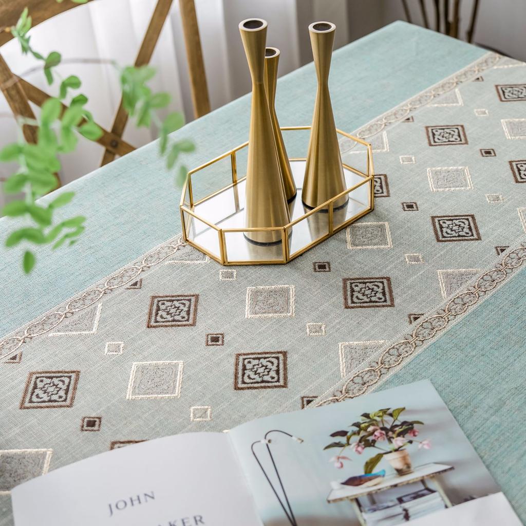 Ethnic Style Linen Washable Table Cloth American Pastoral Tea Party Household Tablecloth Rectangular Coffee Table Cloth Tablecloth