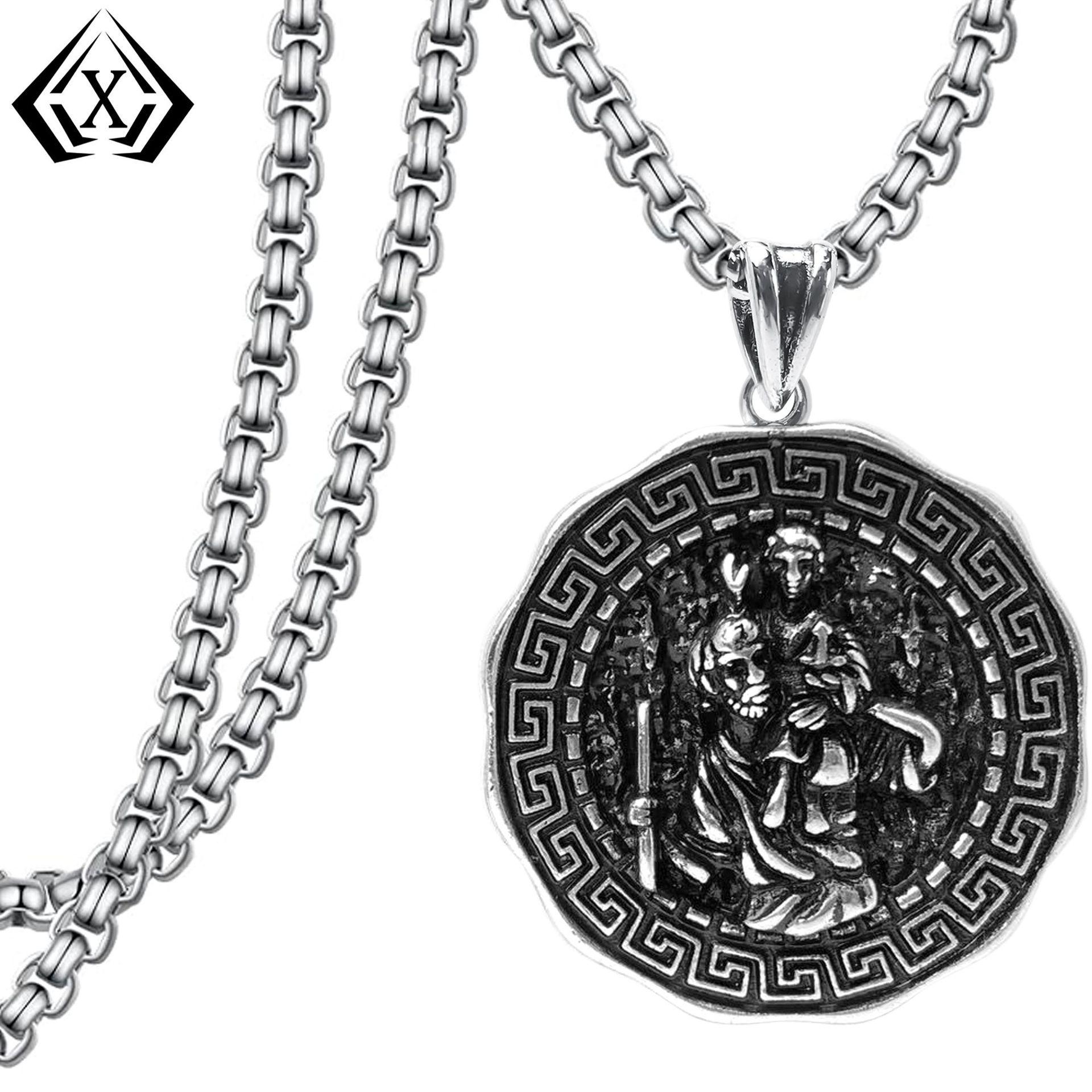 Круглый кулон TK Панк Хип-хоп Готическое ожерелье