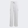 AdidaS Women S eSSentialS Linear Fleece Cargo pantS Regular Fit Cotton Cargo bruShed Grey