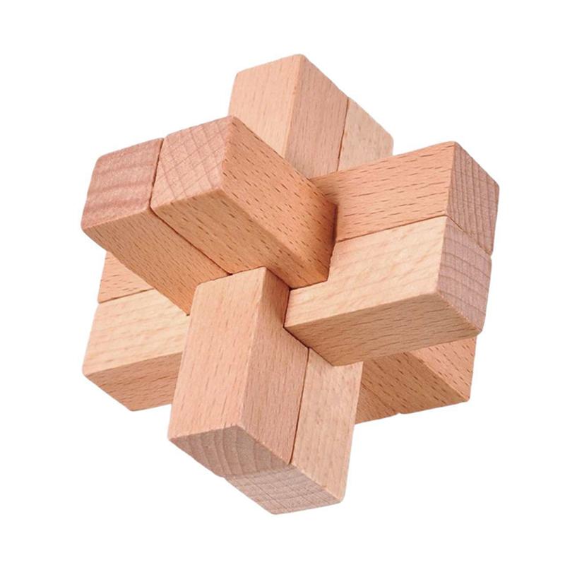 Wooden Luban Puzzle for Adults Kids Unlock Interlock Games Fun Challenge IQ Logic Training Brain Teaser Educational Toys
