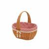 Picnic Basket Arched Handle Lined Hand Handwoven Container for Shopping