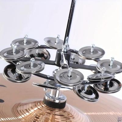Hi Hat Tambourine Drum Cymbal for Adults Easy Installation 7 In Dia Musical Educational Handheld