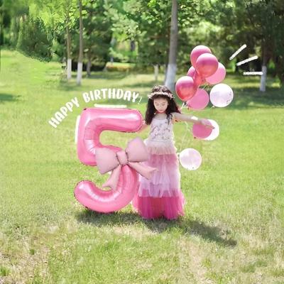 Rosa Schleife Nummer Ballon 40 Zoll Übergröße Aluminiumfolienballon Dekoration Für Kindergeburtstag Jubiläum Hochzeit