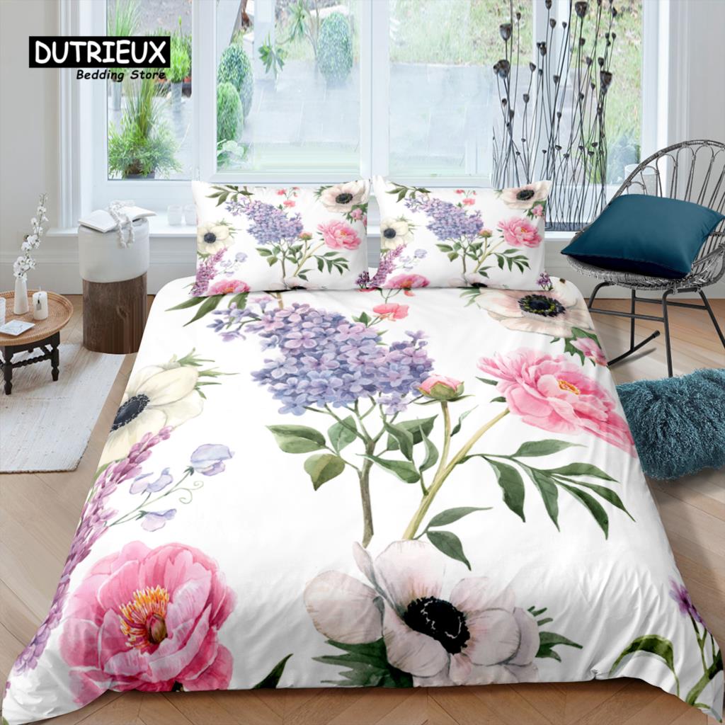 Home Living Luxury 3D Lilac Bedding Set Duvet Cover Set Pillowcase Kids Bedding Set Queen and King EU/US/AU/UK Size