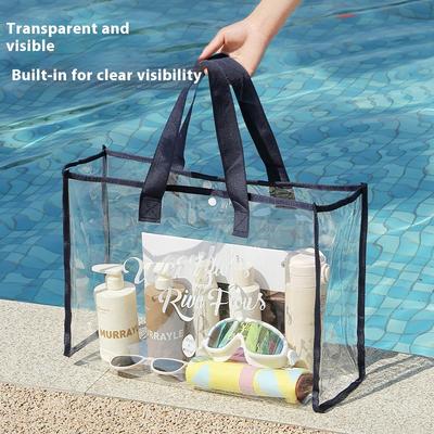 Große durchsichtige Strandtasche PVC Wasserdicht Spa Aufbewahrung Schwimmtasche Tragetasche Einkaufstasche