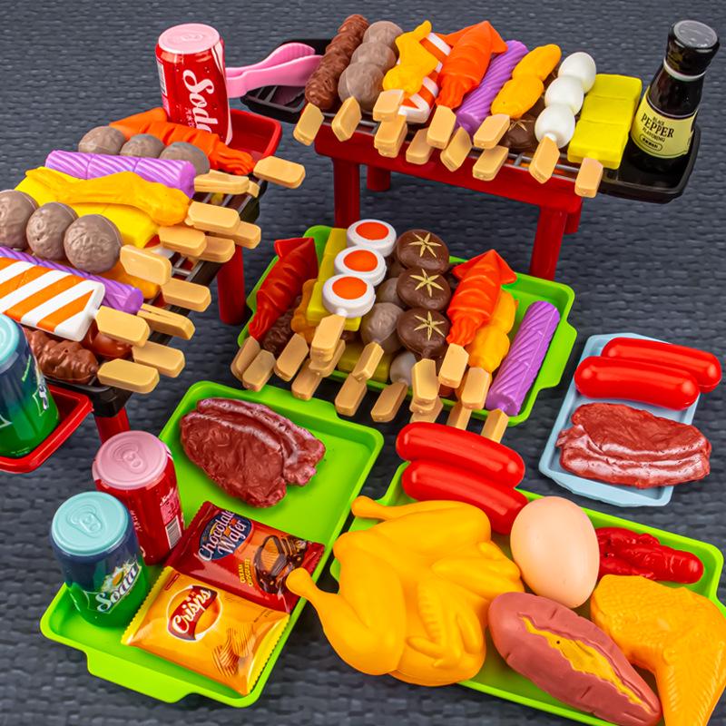 Kids' Pretend Play BBQ Set: Grilled Meat & Skewers Kitchen Toy