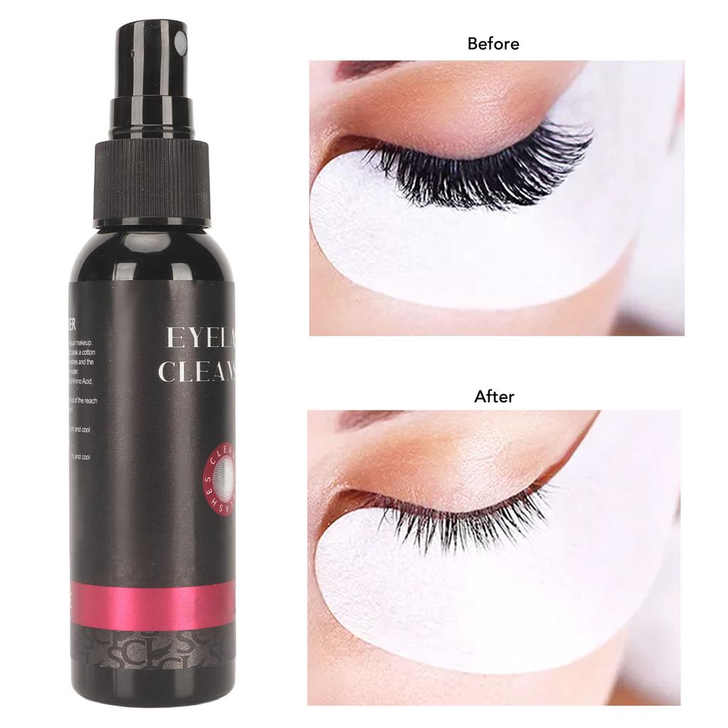 60ml Eyelash Cleaning Solution Spray Press Type Lash Extension Shampoo Remove Makeup Gentle Moisturizing Cleanser