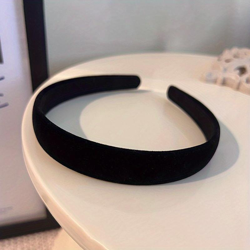 

1 шт. Винтажный бархатный обруч для волос - Однотонная элегантная повязка на голову для женщин, мягкий удобный аксессуар для волос для вечеринок, выпускного вечера, повседневного использования 1pc чёрный