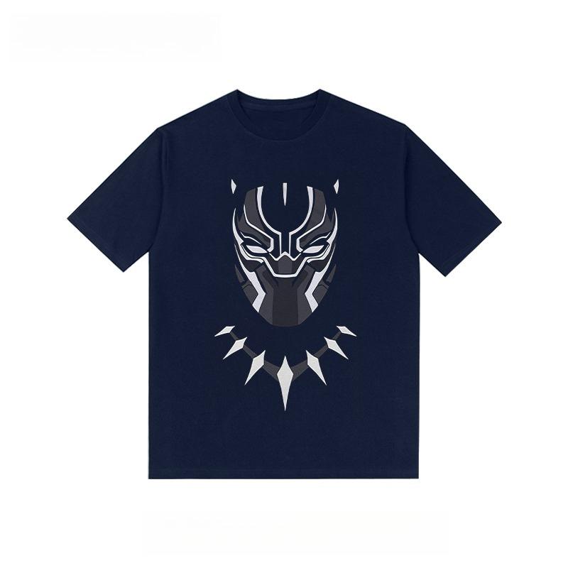 Black Panther movie shortsleeved Tshirt pure cotton loosefitting casual halfsleeve sports shirt