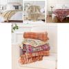 Soft And Luxurious Acrylic Sofa Throw Blanket In Vibrant Floral And Orange Colors