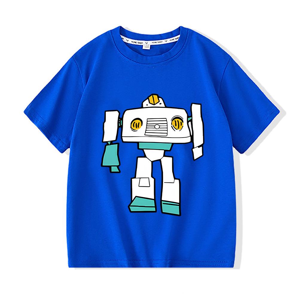 HELLO CARBOT Robots Anime T-shirt Kawaii Cotton Children Tee-shirt Short Sleeve Boys/Girls Tshirt Summer Tops Graphic Tee-shirt