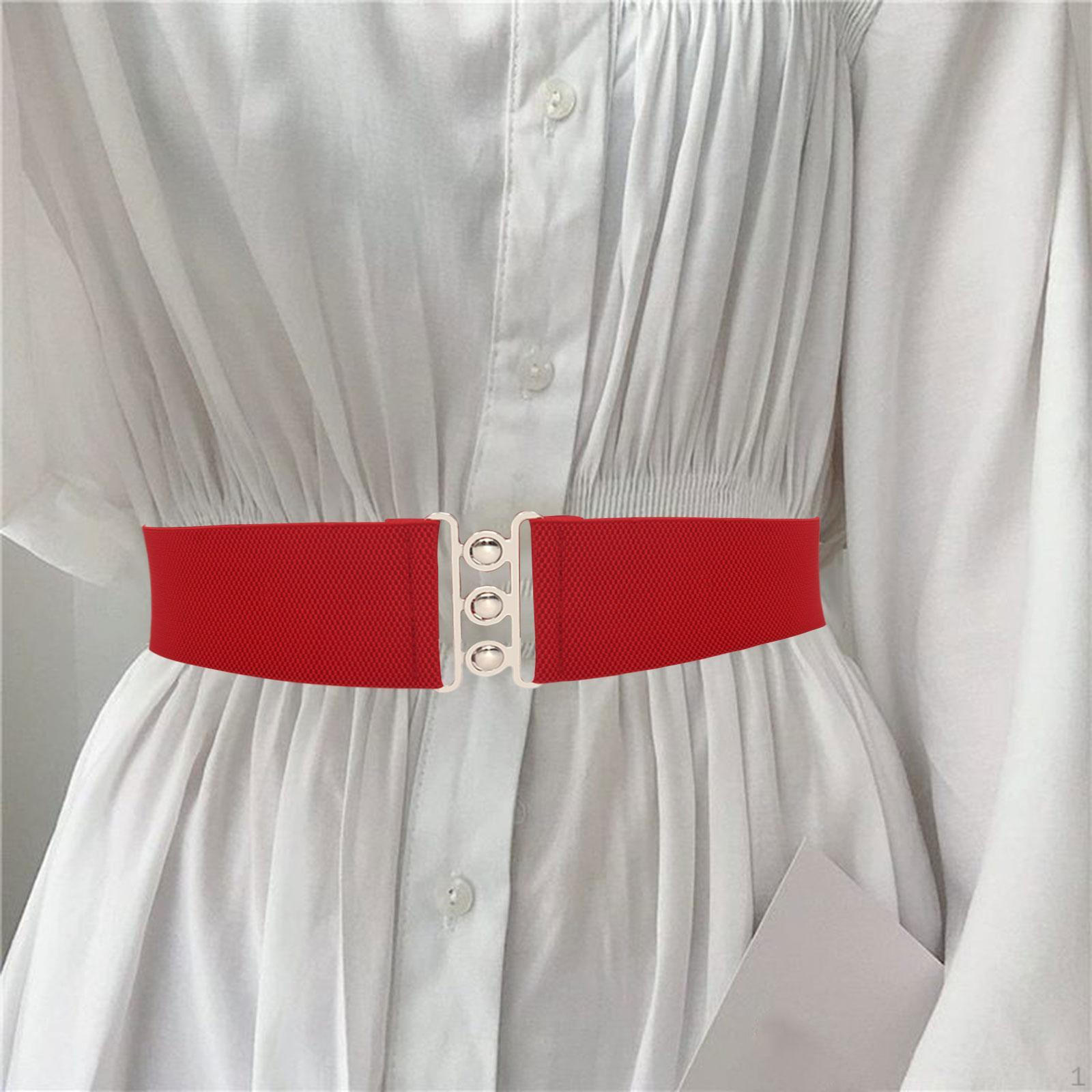 

Женский эластичный поясной ремень, удобный стильный женский широкий пояс красный