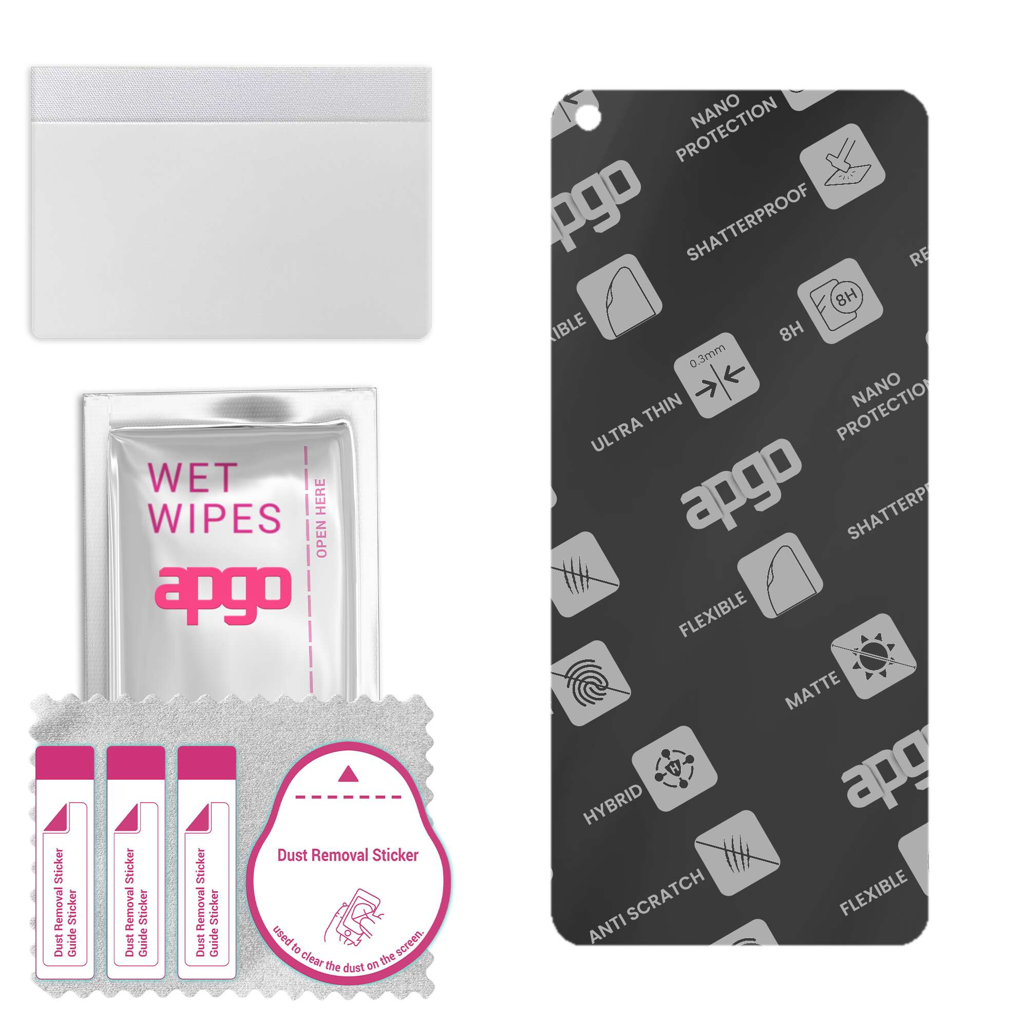 

apgo MATTE Hybrid protective glass compatible with Oppo A52, flexible nano glass, great replacement for tempered glass, scratch-resistant, full glue