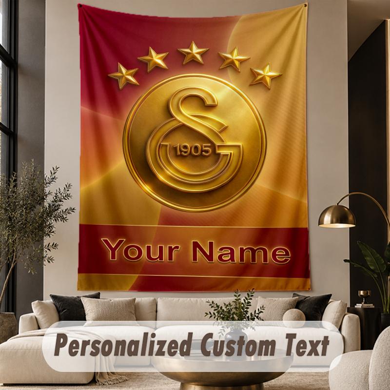 Custom Text Tapestry Galatasaray FC Print Wall Tapestry Indoor Living Room Wall Decor