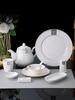 Luxury Ceramic Tableware Set - 4-Piece High-End Bowls, Plates & Dishes for Hotels & Restaurants
