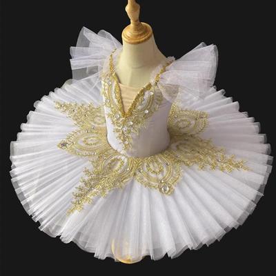 Profesionální baletní tutu pro dívky Bílé Labutí jezero Talíř Palačinka Tutu Balerína Společenské šaty Dítě Děti Baletní taneční kostým