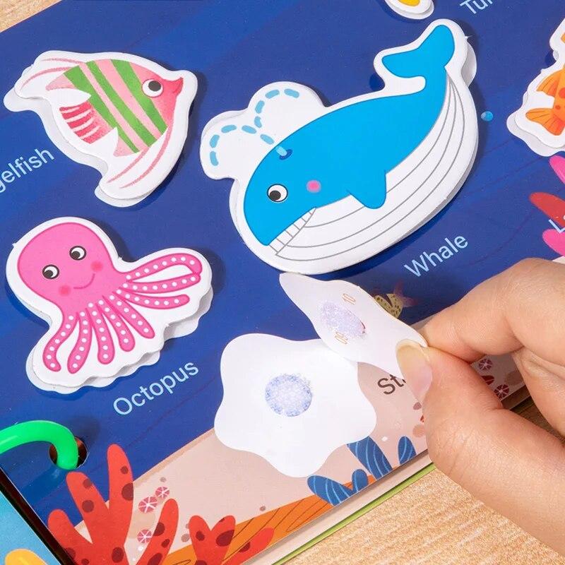 1pc Enlightenment Busy Book Paper Pasting Book Operation Board Baby Learning Children's Quiet Picture Books