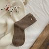Winter Korean Socks Dongdaemun Thickened Warm Socks Shell Button Decorative Wool Socks Ideas Yarn Tube Socks