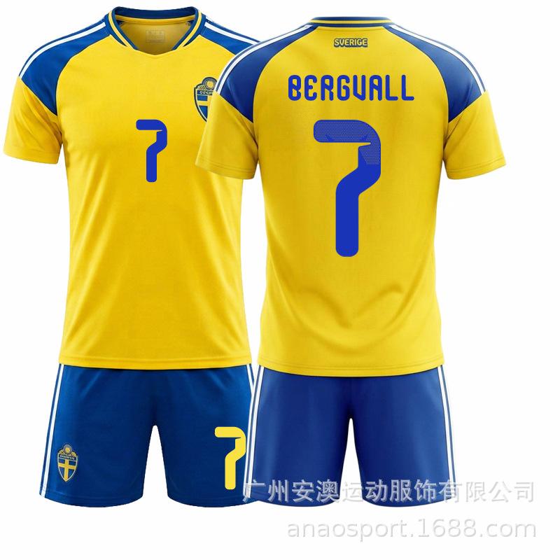 2526 World Cup No. 17 York Reis jersey Yellow Isaac Sweden home national team football jersey set #16