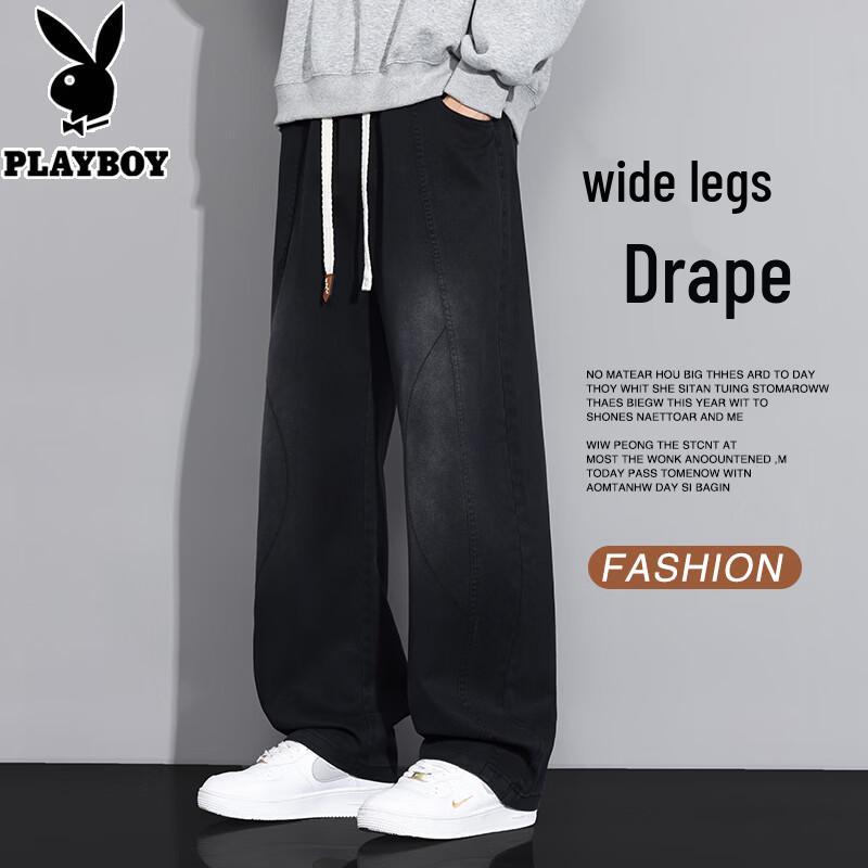 PLAYBOY Men s Retro Loose Straight Jeans M