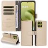 For Motorola Moto G86 Power 5G/G86 5G Case RFID Blocking 3 Card Slots PU Leather Phone Cover with Wrist Strap
