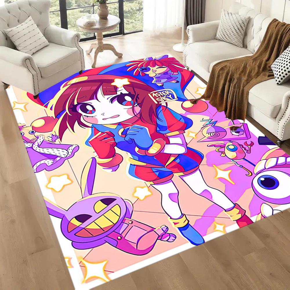 Digital Circus Floor Mat Perfect for Living Rooms Kitchen Game Room Outdoor Antislip Carpet Anime Office Decor Perfect Gift for Women/Men