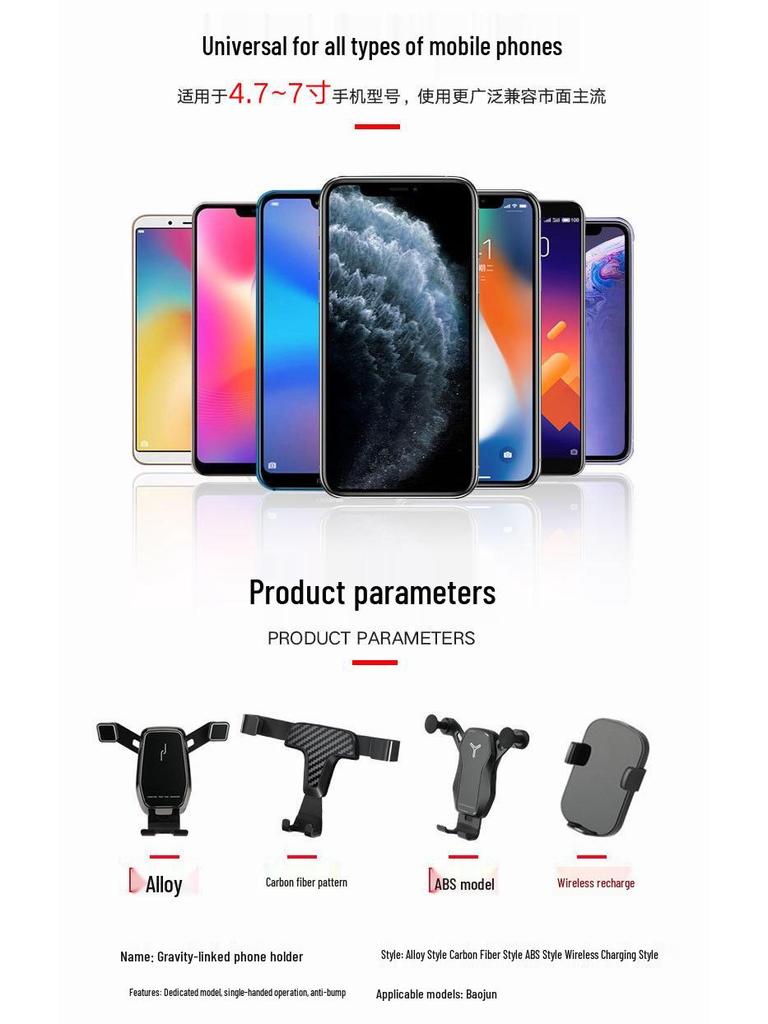 Baoyun RM5/RC-5 Car Phone Holder with Wireless Charging & Navigation for 19-21 Models