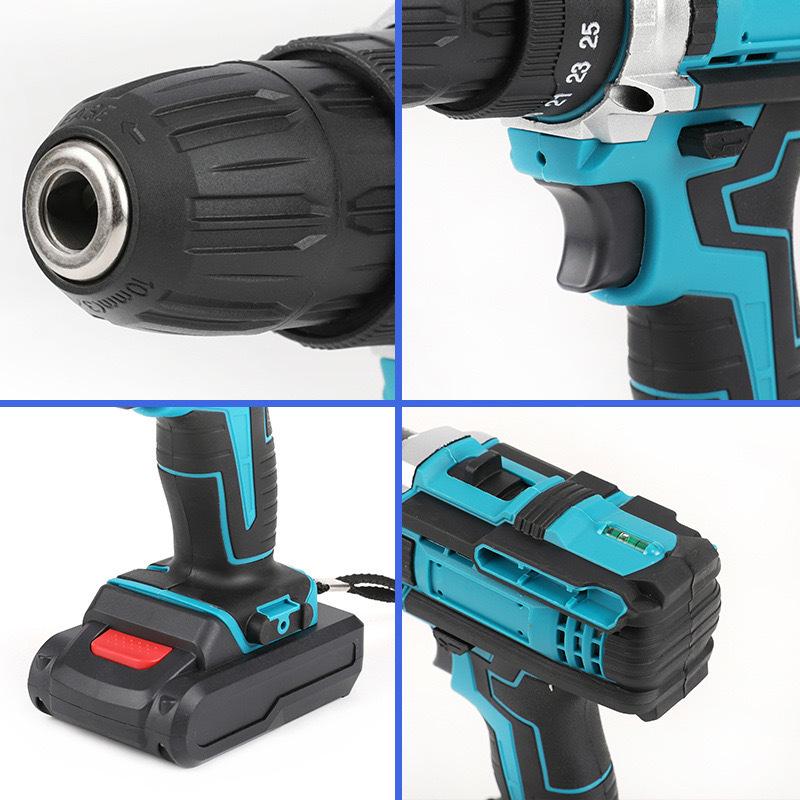 Multifunctional Rechargeable Hand Drill with Lithium Battery: High Torque, Impact Drill, Electric Screwdriver for Home Use