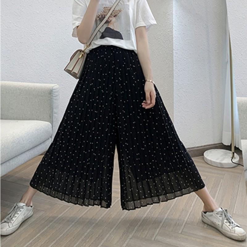 Summer Plus Size Women Loose Chiffon Wide Leg Pants Loose Beach Skirt Pants Size S-6XL