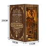 Antique Book Collection Room Bookshelf Home Decor Retro DIY Wooden Book Nook Shelf Insert Miniature Kits For Adult Handmade Gift