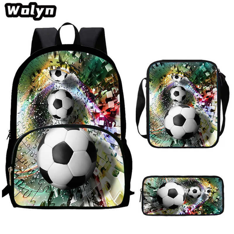 Football School Bag High Definition Waterproof Printing Multi-Functional Load Reduction Ridge Backpack