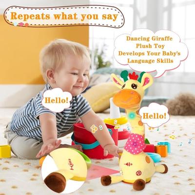 Wiederholt Was Du Sagst Tanzende Sprechende Giraffe Spielzeug mit 10 Liedern Leuchtende Schwingende Tanzende Giraffe Einstellbare Lautstärke Musikalische